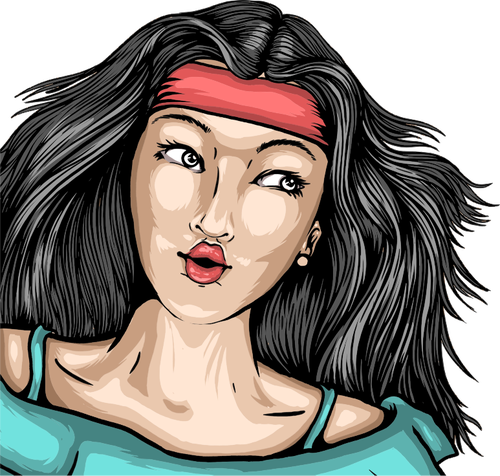 Animated Lady In Portrait Clipart