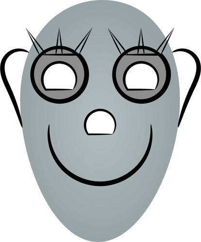 Of Oval Faced Robot Face Clipart