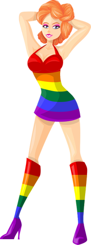 Lgbt Colors On Ginger Lady Clipart