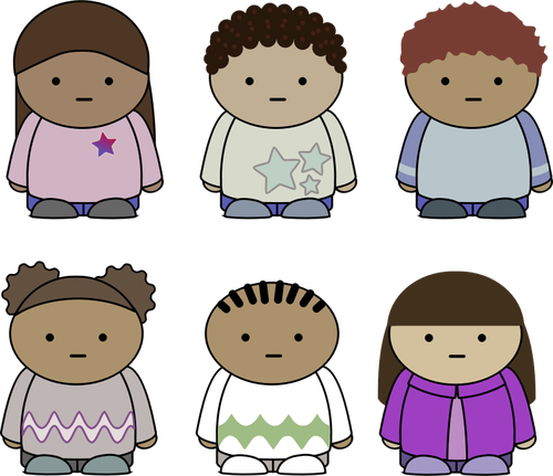 Of Selection Of School Kids Characters Clipart
