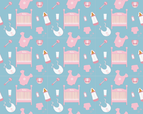 Pattern With Baby Accessories Clipart