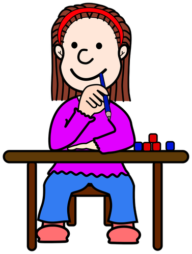 Female Student In School Clipart