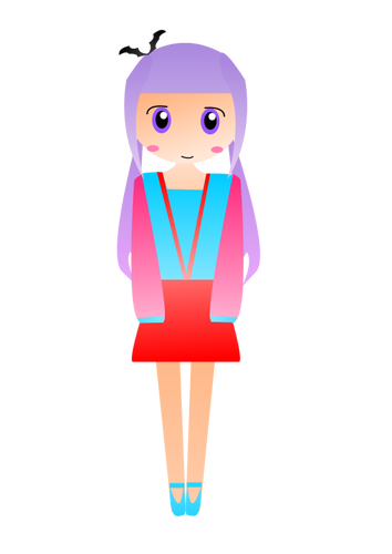 Purple-Haired Girl Clipart