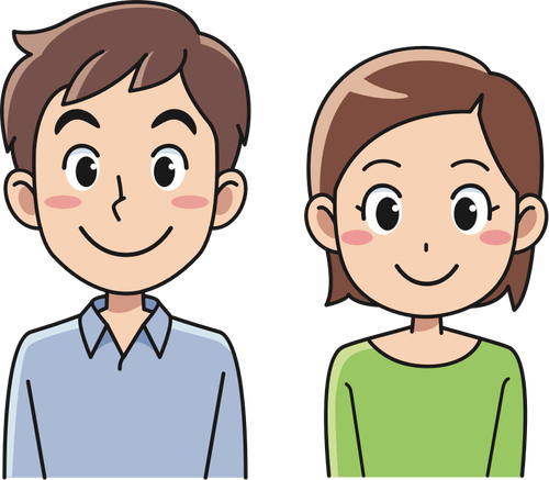 Smiling Young Couple Clipart
