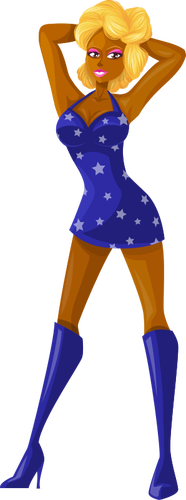 Blue Clothes On Young Girl Clipart