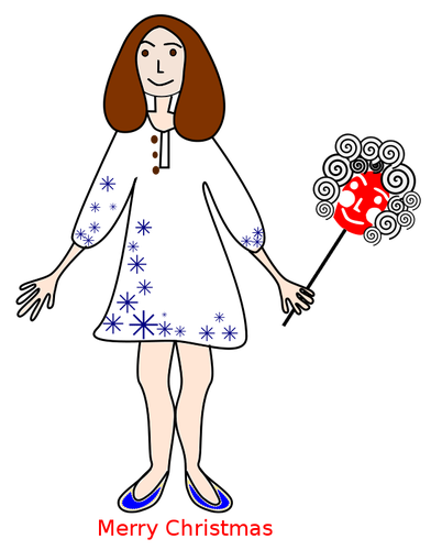Girl With The Mask Clipart