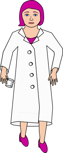 A Scientist With Purple Hair Clipart