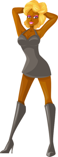Young Lady In Grey Clothes Clipart