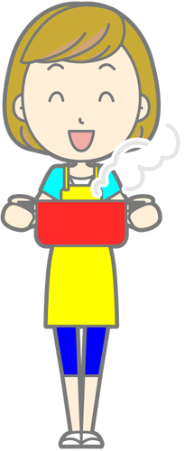 Lady With Hot Dinner Clipart