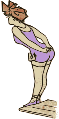 Lady Ready To Jump Clipart