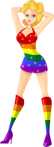 Exotic Dancer In Lgbt Colors Clipart