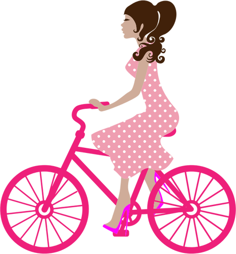 Female Bicyclist Clipart