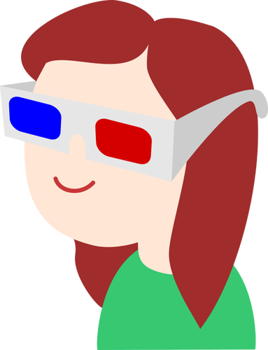 Girl With 3D Glasses Clipart