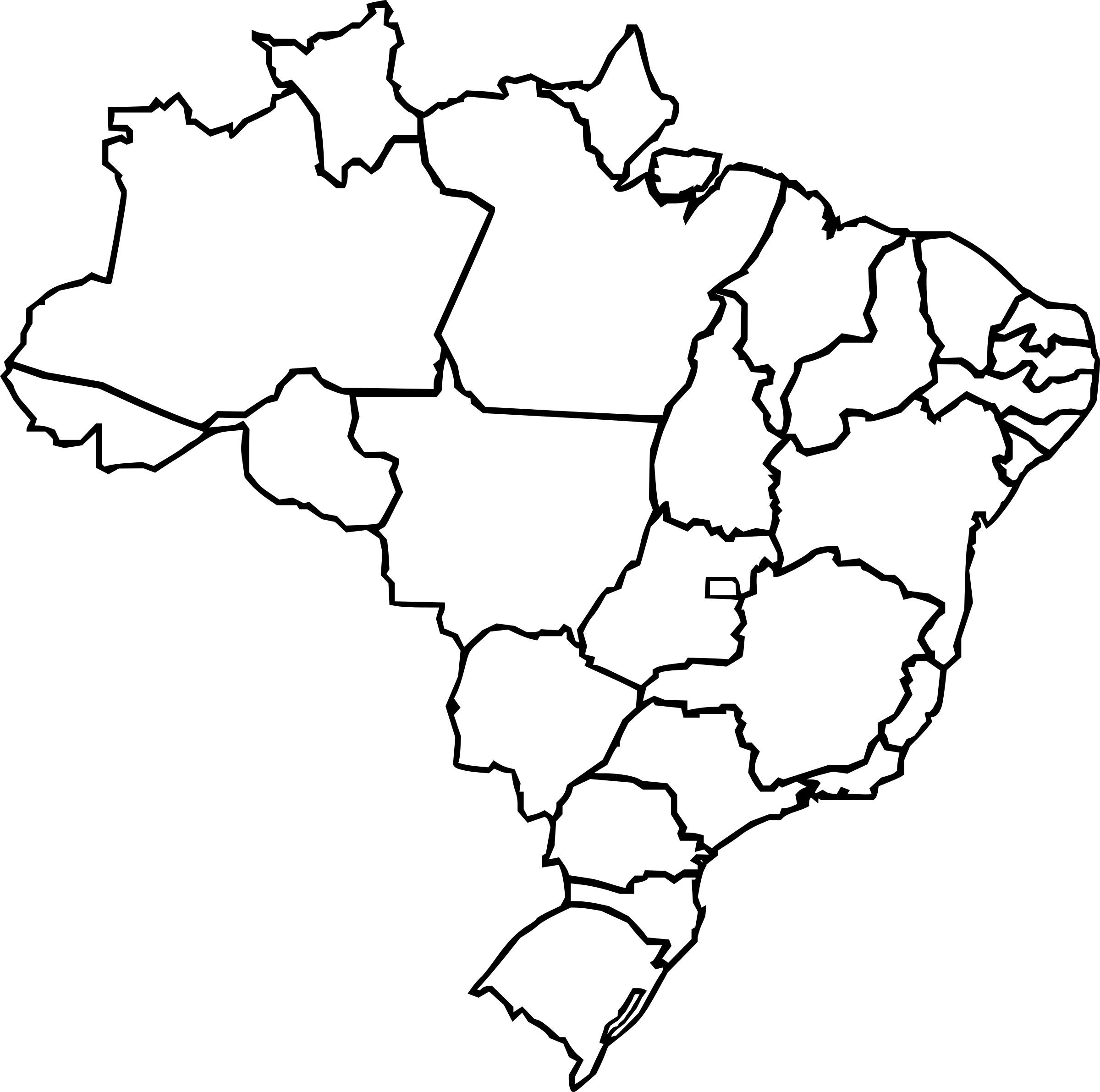 Brazil Map United Carnival Globe Brazilian States Clipart