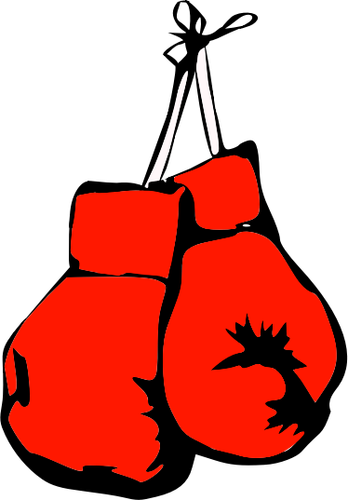 Of Fiery Red Boxing Gloves Clipart