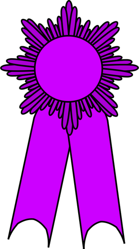 Of Gold Medal With A Purple Ribbon Clipart