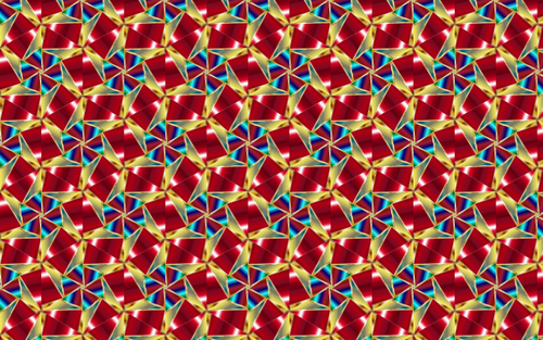 Red And Golden Psychedelic Pattern Clipart