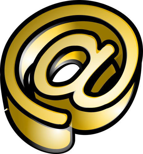 Of Gold Shiny Mail Sign Clipart