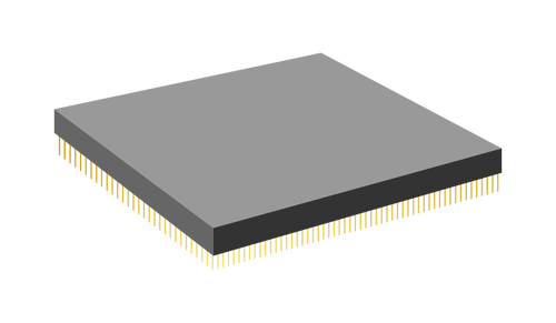 Cpu With Gold Pins Clipart