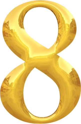 Gold Typography Number 8 Clipart