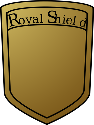 Of Royal Shield Blank In Golden Color Clipart