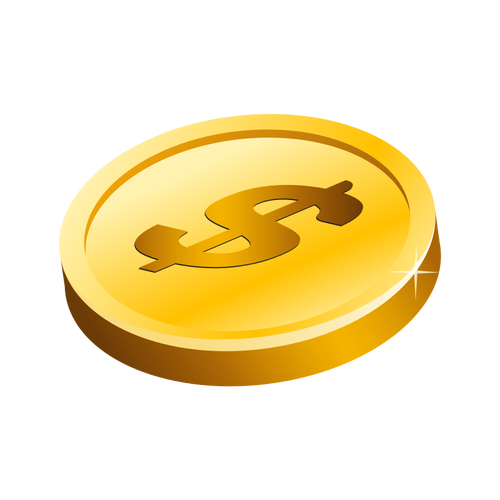 Gold Dollar Coin Clipart