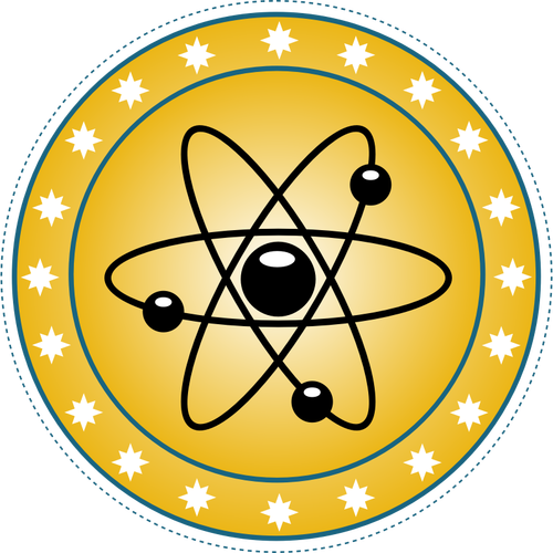 Of Atomic Badge Set In Gold Clipart