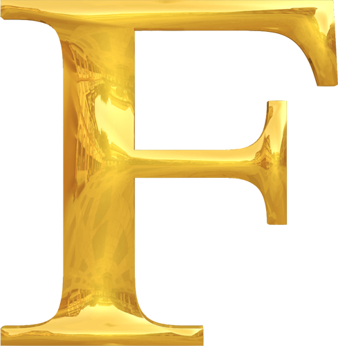 Golden Letter F Clipart