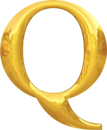 Gold Typography Q Clipart