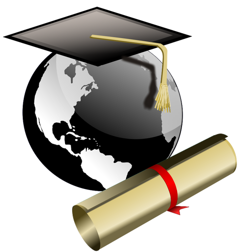 Graduate Student Hat And Degree Clipart