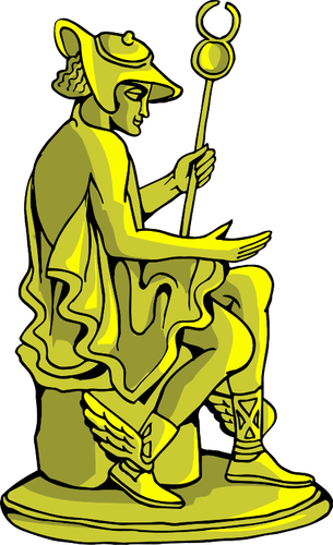 Golden Statue Warrior Clipart
