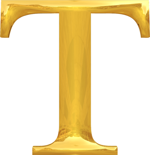 Letter T In Gold Clipart