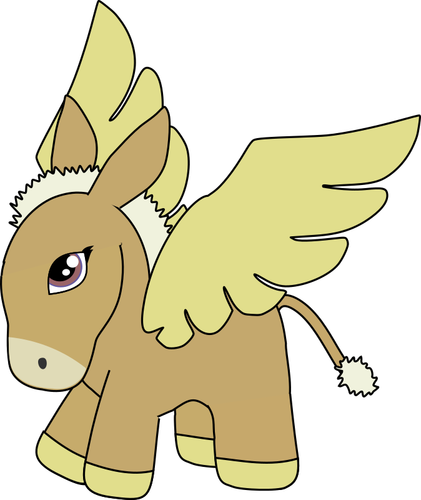 Brown And Gold Donkey Pegasus Clipart