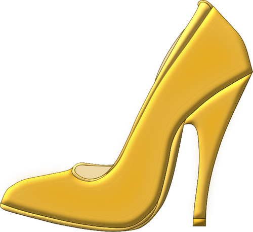 Of Golden High Heel Shoe Clipart