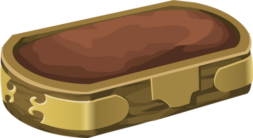 Of Brown Ground Container With Gold Decoration Clipart