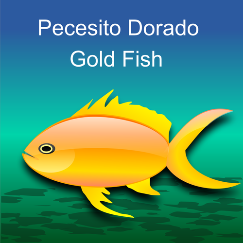 Of Glossy Gold Fish On Green Background Clipart