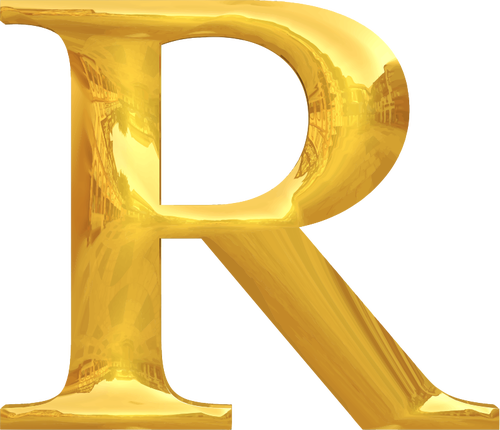 Gold Typography R Clipart