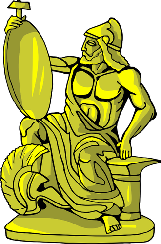 Golden Statue Of King Warrior Clipart
