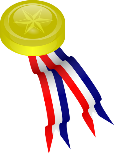 Gold Medal With Ribbons Clipart