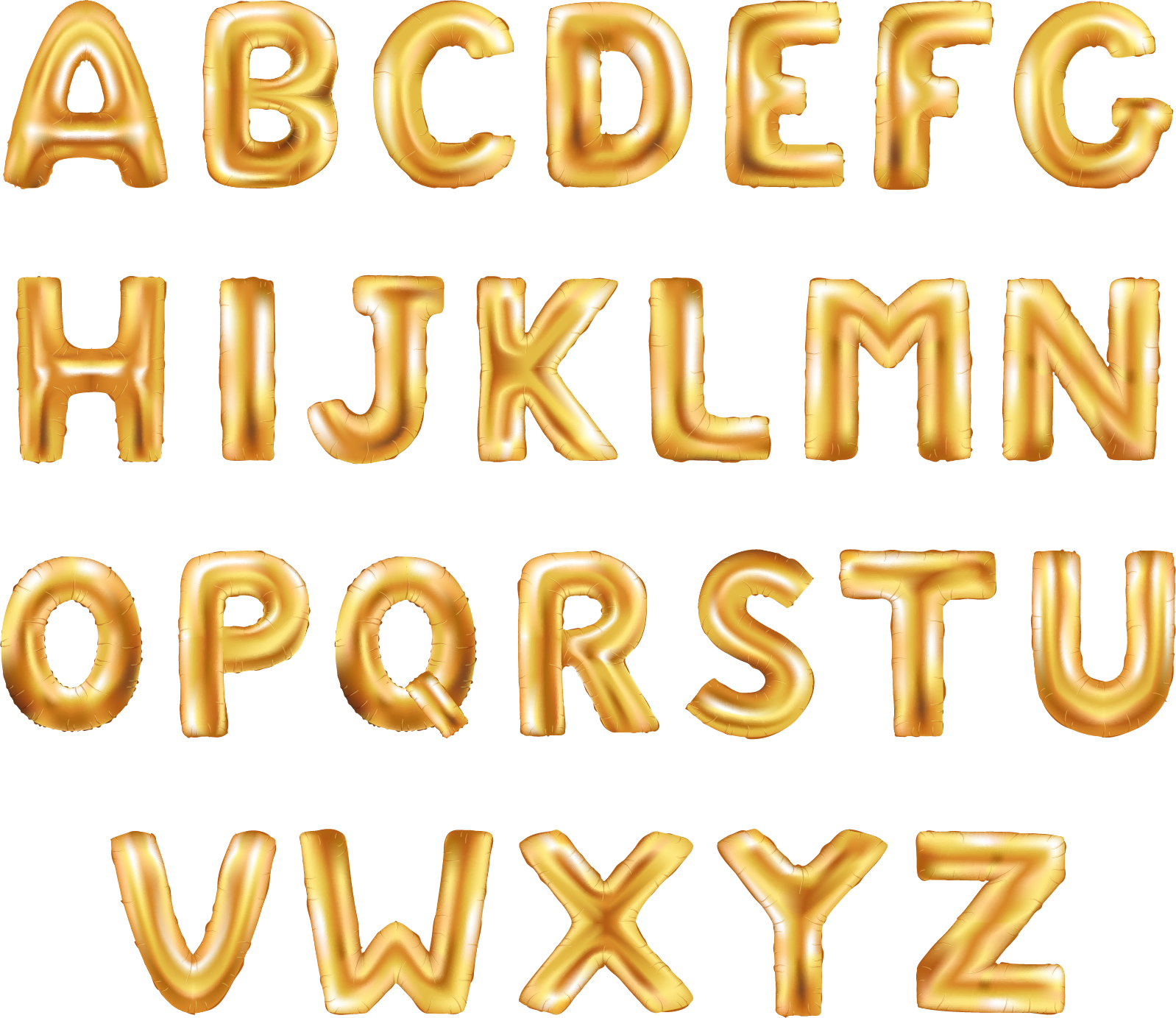 Golden Word Balloon Letter Font Photography Stock Clipart