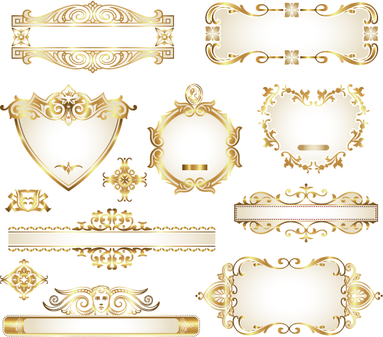 Decorative Gold Pattern Frame Material Ornament Vector Clipart