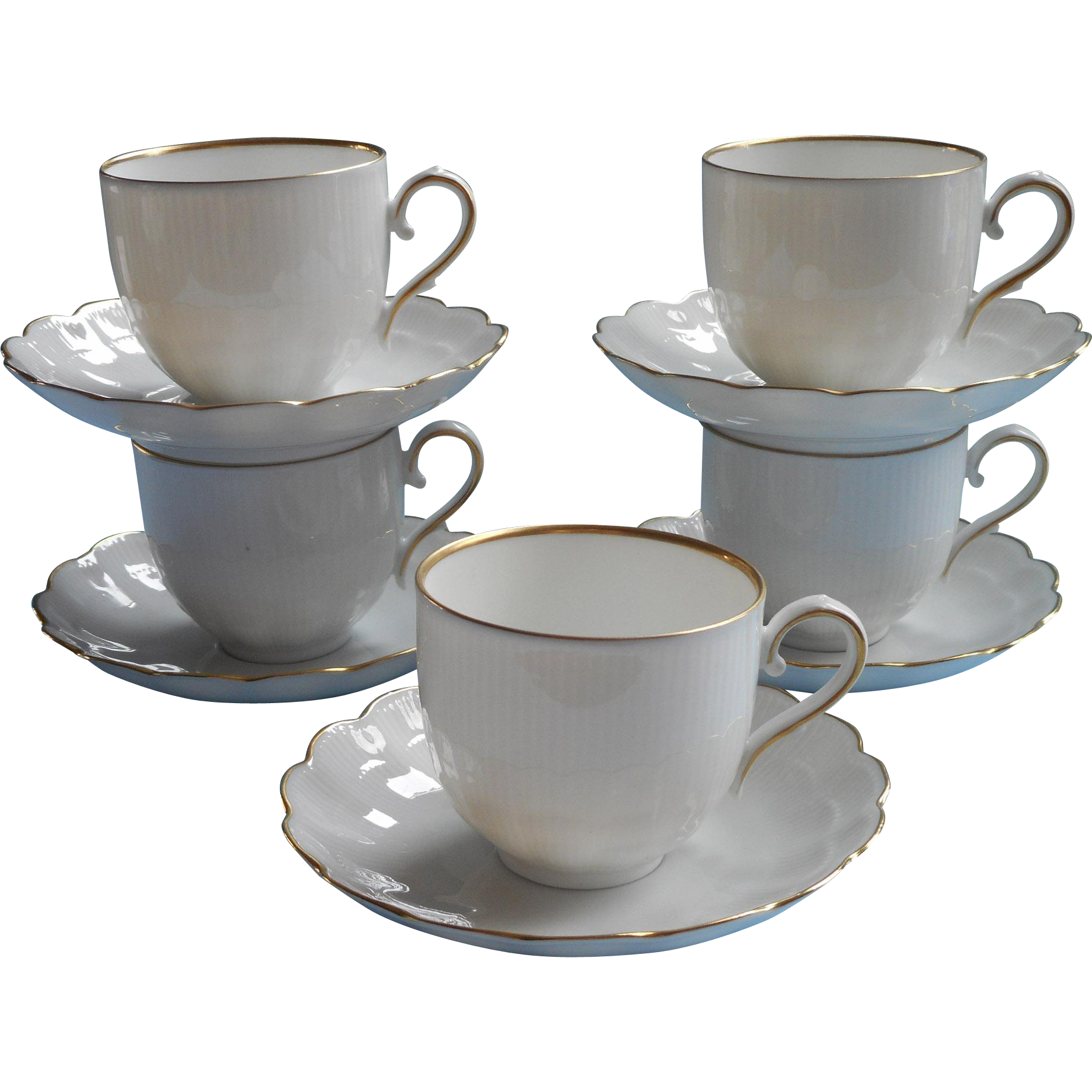 Golden Coffee Cup Porcelain Tableware Mug Saucer Clipart