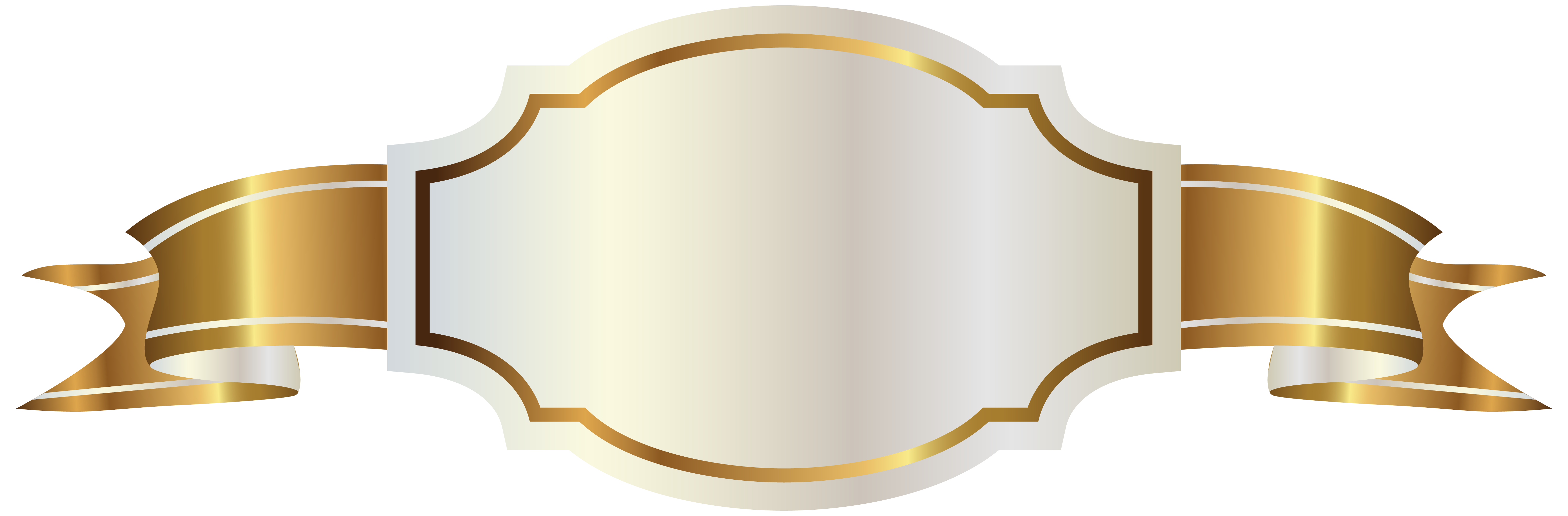 And White Banner Gold Label Download Free Image Clipart