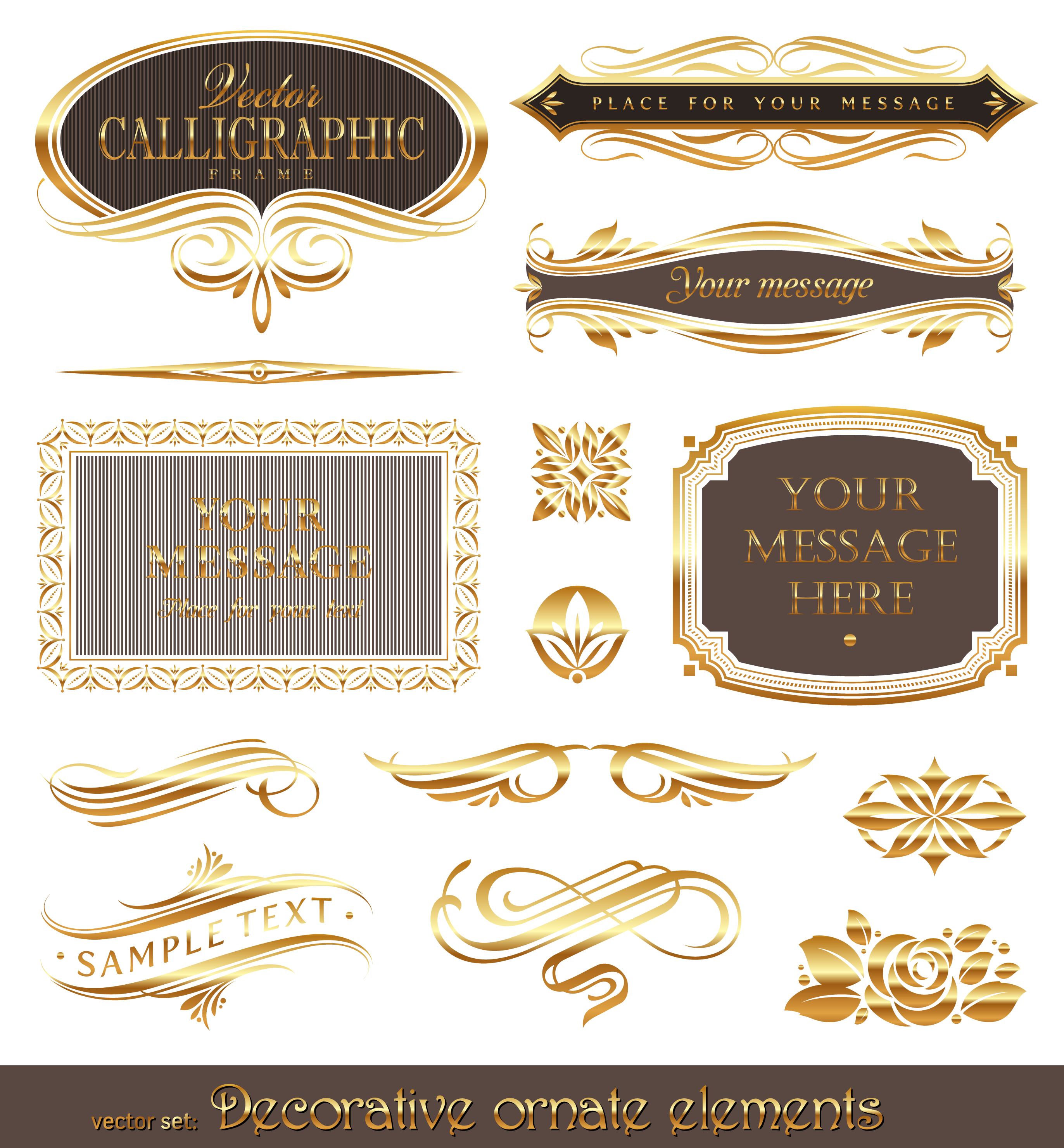 Euclidean Frame Vector Gold Pattern Free Transparent Image HQ Clipart
