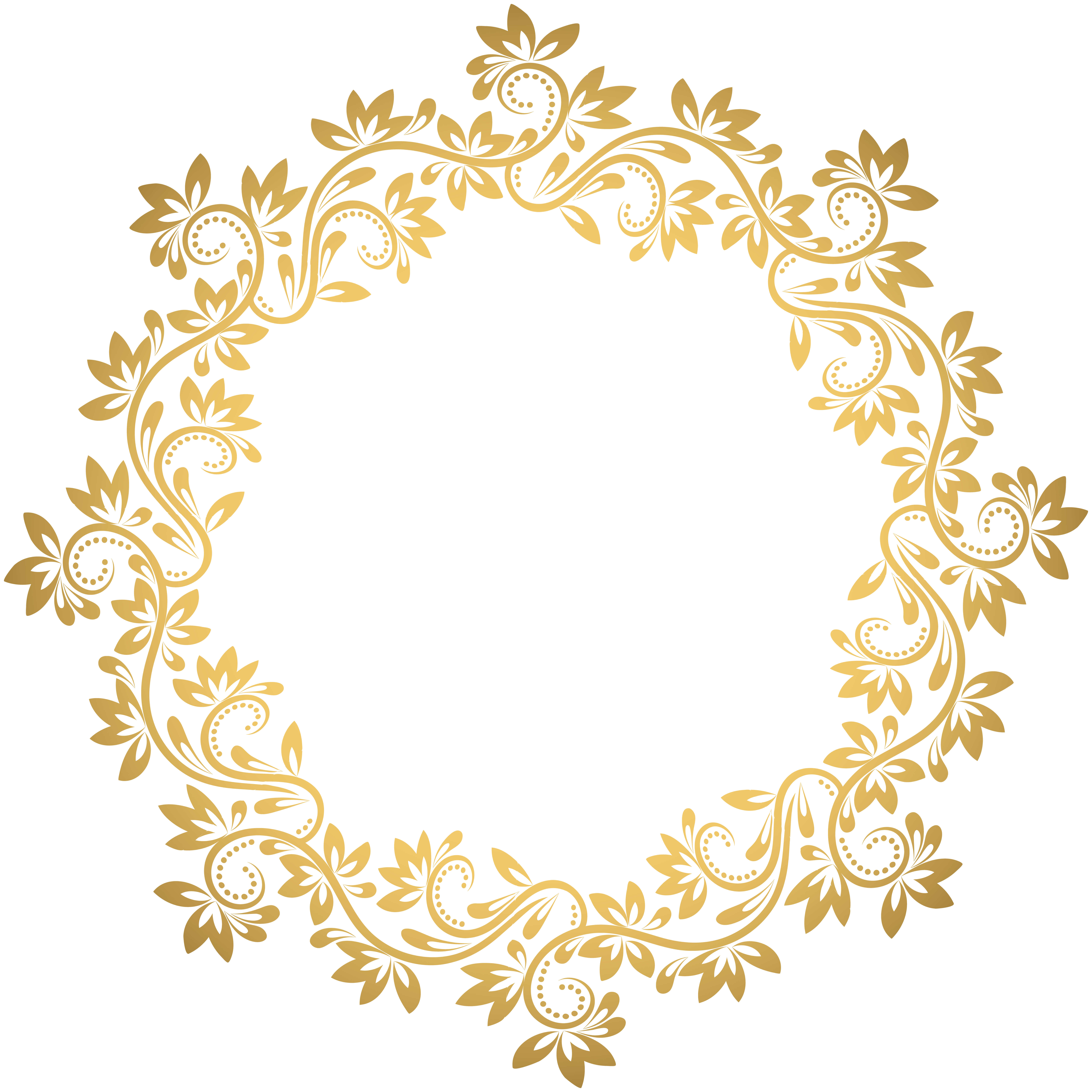 Deco Border Round Gold Transparent Free PNG HQ Clipart
