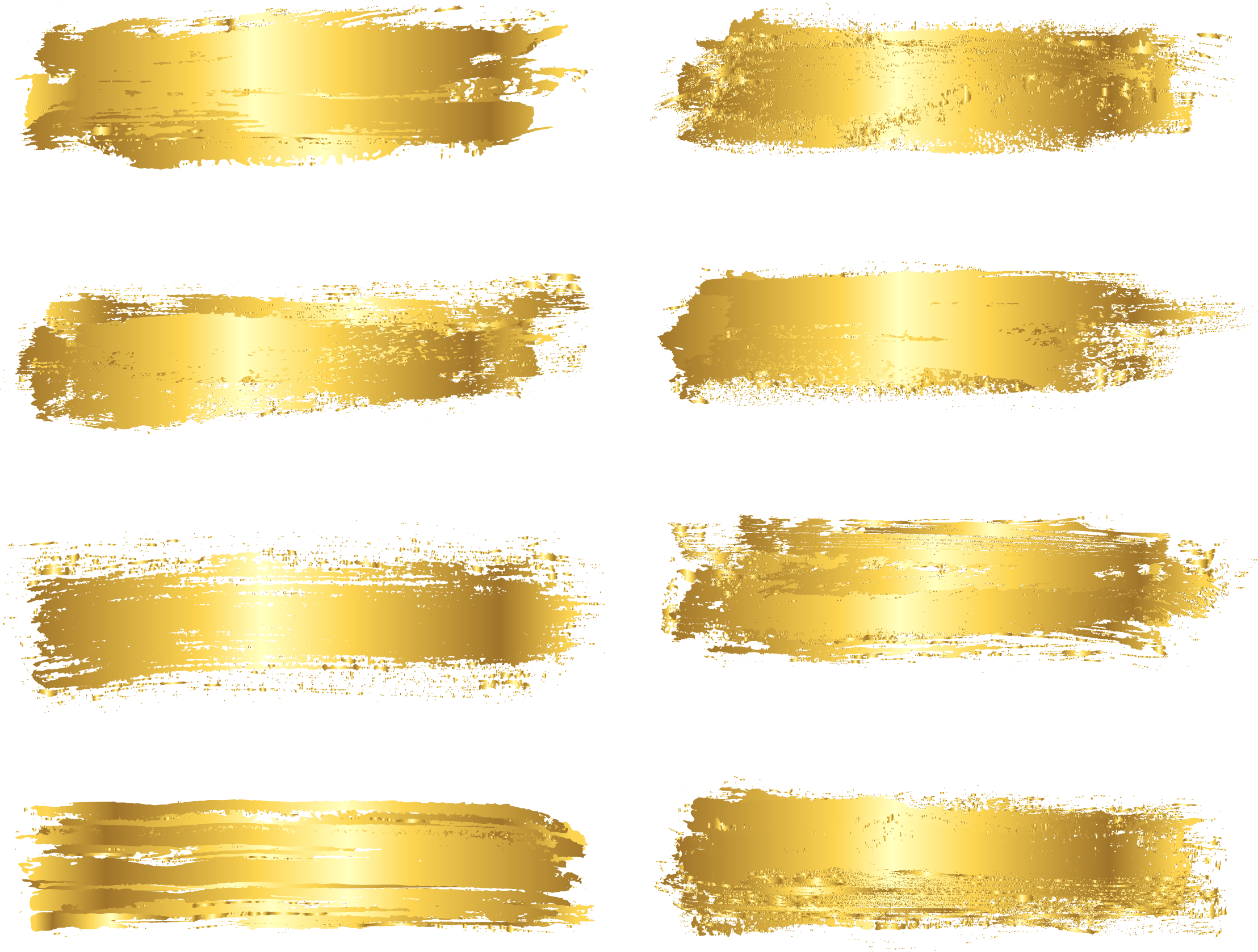 Gold Painted Foil Vector Brush Ink Clipart