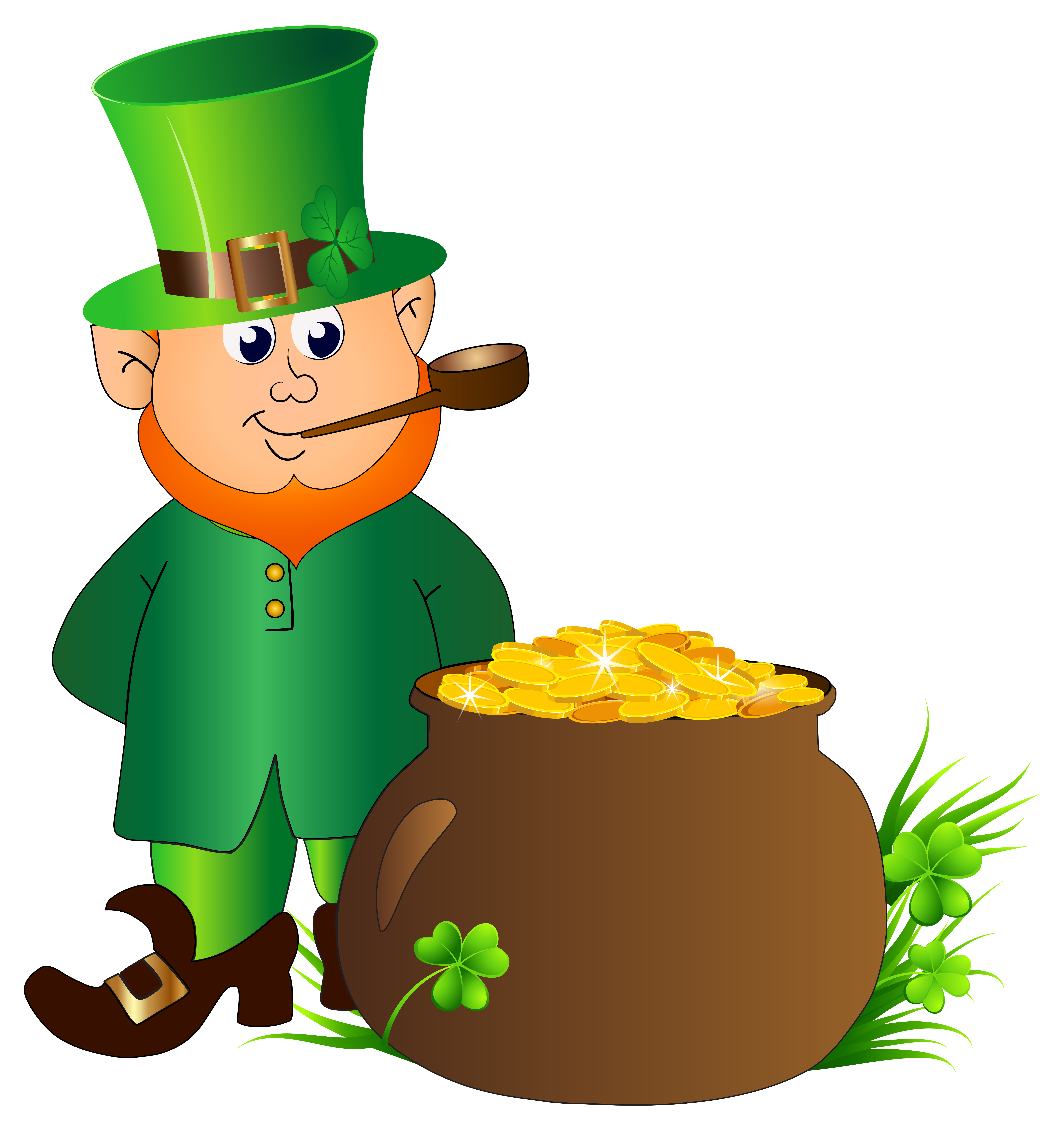 Gold Of Pot Day Saint Leprechaun With Clipart