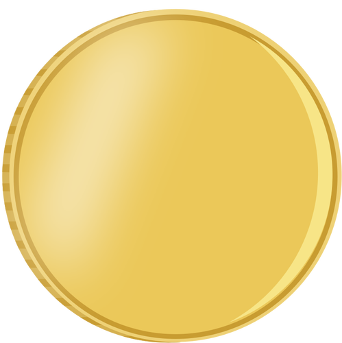 Of Shiny Gold Coin With Reflection Clipart