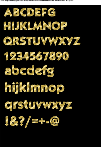 Of Fancy Alphabet In Gold Clipart