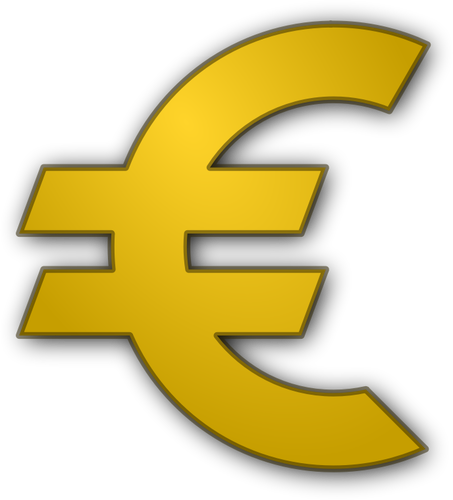 Euro Currency Symbol In Gold Clipart